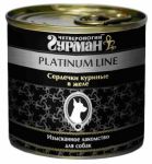 Корм для собак Четвероногий гурман Platinum Line куриные сердечки в желе консервы 240г