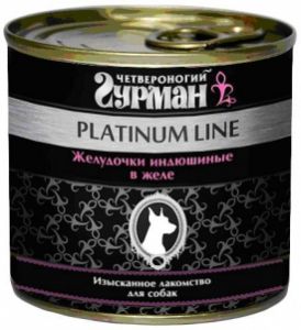 Четвероногий гурман:> Корм для собак Четвероногий гурман Platinum Line индюшиные желудочки в желе консервы 240г .В зоомагазине ЗооОстров товары производителя Четвероногий гурман. Доставка.