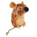 Игрушка для кошек Trixie Мышка с пищалкой плюш коричневый 8см 45785