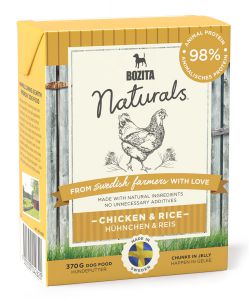 BOZITA:> конс. д/собак 370 гр. Bozita Naturals Chicken&Rice с КУРИЦЕЙ и РИСОМ кус. в желе  1/16 .В зоомагазине ЗооОстров товары производителя BOZITA (БОЗИТА) Швеция. Доставка.