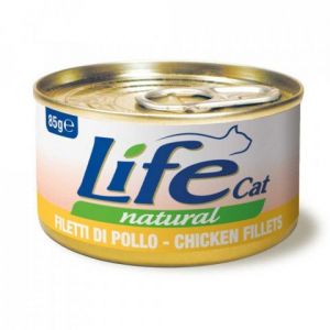 LifeCat:> Консервы для кошек Lifecat Chicken курица в бульоне 85г .В зоомагазине ЗооОстров товары производителя Life Petcare (Италия). Доставка.