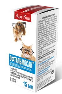 Api-san:> Капли для глаз Офтальмосан 15мл .В зоомагазине ЗооОстров товары производителя Api-san, Россия. Доставка.