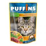 Корм для кошек Puffins Мясное ассорти кусочки в желе консервы 100г 