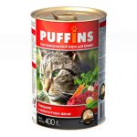 Корм для кошек Puffins Говядина кусочки в желе консервы 400г 