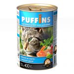Корм для кошек Puffins Рыбное ассорти кусочки в желе консервы 400г 