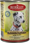 Корм для щенков Berkley  кролик с овсянкой консервы 400г