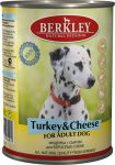 Корм для собак Berkley индейка с сыром консервы 400г