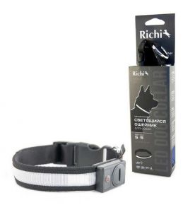 Richi:> Ошейник светящийся Richi USB 45-48см (L) со светящейся лентой .В зоомагазине ЗооОстров товары производителя Richi (Ричи) Китай. Доставка.