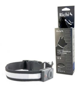 Richi:> Ошейник светящийся Richi 52-57см (XL) со светящейся лентой .В зоомагазине ЗооОстров товары производителя Richi (Ричи) Китай. Доставка.