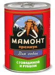 Корм для собак Мамонт премиум говядина-рубец консервы 340г